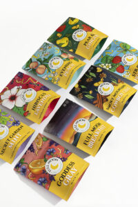 Full Moon Tea Company - new collection, alternate image (flat lay with a clear view of the front of the packages)